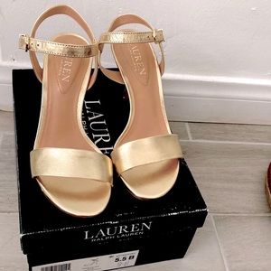 New gold-metallic heels.